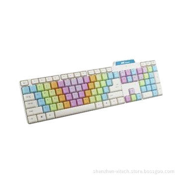 2.4G Wireless Keyboard with Colorful Keys, Fashionable and Perfect